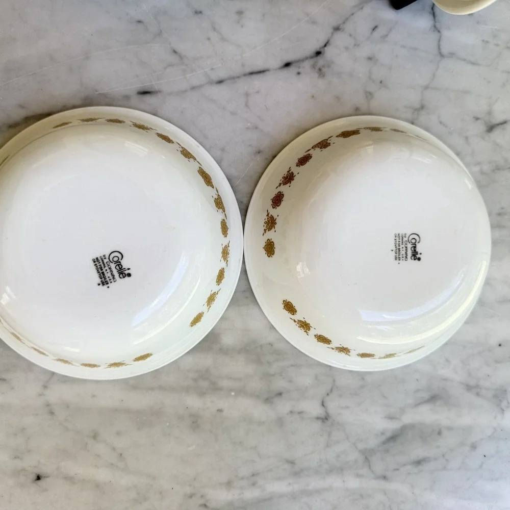 Vintage 70s Lot (4) Corelle Corning Old Town Blue Onion Cereal Soup Bowls 6.25